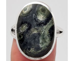 Natural Star Galaxy Jasper Ring size-7.5 SDR140244 R-1005, 14x20 mm