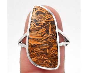 Coquina Fossil Jasper - India Ring size-7.5 SDR140281 R-1005, 11x25 mm