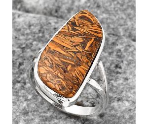 Coquina Fossil Jasper - India Ring size-7.5 SDR140281 R-1005, 11x25 mm