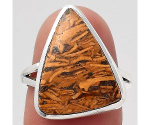 Natural Coquina Fossil Jasper - India Ring size-7 SDR140312 R-1005, 14x18 mm