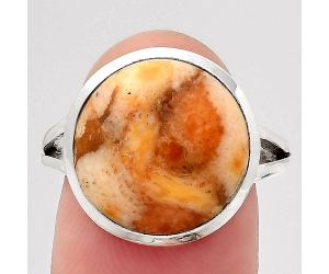 Natural Coral Jasper Ring size-8 SDR140410 R-1005, 14x14 mm