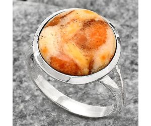 Natural Coral Jasper Ring size-8 SDR140410 R-1005, 14x14 mm