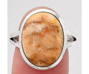 Natural Coral Jasper Ring size-8 SDR140418 R-1005, 12x16 mm