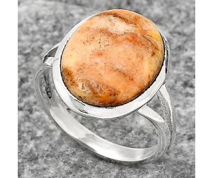 Natural Coral Jasper Ring size-8 SDR140418 R-1005, 12x16 mm