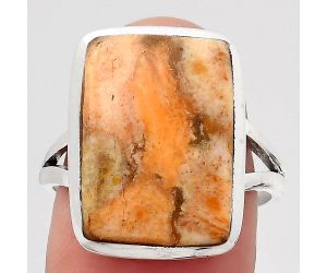 Natural Coral Jasper Ring size-8 SDR140431 R-1005, 12x17 mm