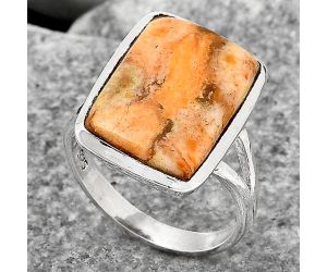 Natural Coral Jasper Ring size-8 SDR140431 R-1005, 12x17 mm