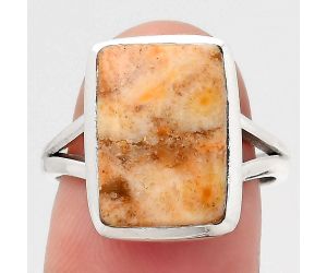 Natural Coral Jasper Ring size-7.5 SDR140471 R-1005, 10x14 mm