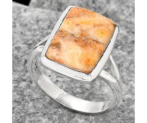 Natural Coral Jasper Ring size-7.5 SDR140471 R-1005, 10x14 mm