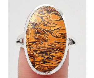 Natural Coquina Fossil Jasper - India Ring size-8 SDR140483 R-1005, 13x23 mm