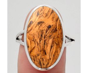 Natural Coquina Fossil Jasper - India Ring size-9 SDR140493 R-1005, 13x22 mm