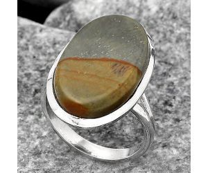 Natural Polygram Jasper Ring size-8 SDR140505 R-1005, 14x22 mm