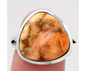 Natural Coral Jasper Ring size-8.5 SDR140513 R-1005, 16x16 mm