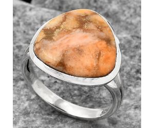 Natural Coral Jasper Ring size-8.5 SDR140513 R-1005, 16x16 mm