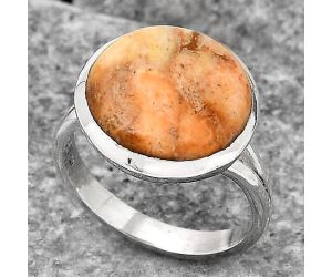 Natural Coral Jasper Ring size-7.5 SDR140527 R-1005, 14x14 mm