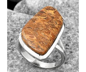 Natural Coquina Fossil Jasper - India Ring size-8 SDR140542 R-1005, 13x26 mm