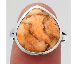 Natural Coral Jasper Ring size-7.5 SDR140587 R-1005, 14x14 mm