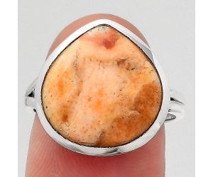 Natural Coral Jasper Ring size-7.5 SDR140594 R-1005, 14x15 mm