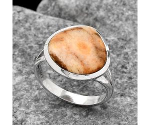 Natural Coral Jasper Ring size-8 SDR140619 R-1005, 15x15 mm