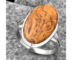 Natural Coquina Fossil Jasper - India Ring size-9 SDR140634 R-1005, 13x22 mm