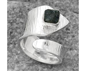 Adjustable - Tektite Rough - Greek Ring size-6 SDR141302 R-1374, 6x6 mm