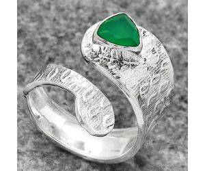 Adjustable - Natural Green Onyx Ring size-7 SDR141362 R-1374, 7x7 mm