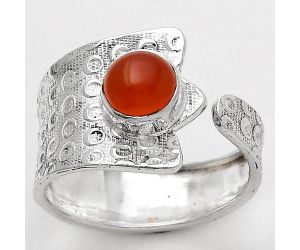 Adjustable - Natural Carnelian Ring size-8 SDR141421 R-1381, 7x7 mm