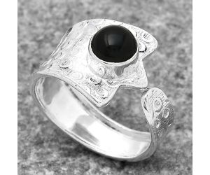 Adjustable - Black Onyx - Brazil Ring size-9.5 SDR141430 R-1381, 7x7 mm