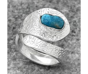 Adjustable - Neon Blue Apatite Ring size-7.5 SDR141521 R-1374, 5x9 mm