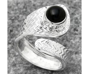 Adjustable - Black Onyx - Brazil Ring size-6.5 SDR141553 R-1374, 7x7 mm