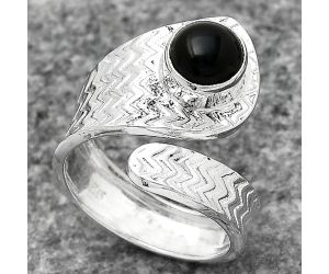 Adjustable - Black Onyx - Brazil Ring size-6.5 SDR141555 R-1374, 7x7 mm