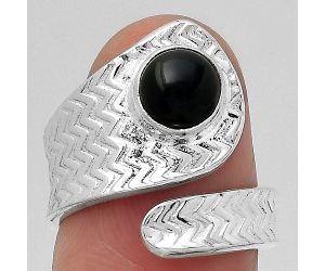 Adjustable - Black Onyx - Brazil Ring size-6.5 SDR141563 R-1374, 7x7 mm