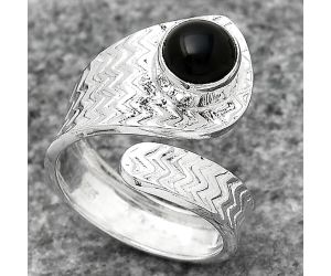 Adjustable - Black Onyx - Brazil Ring size-6.5 SDR141563 R-1374, 7x7 mm