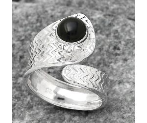 Adjustable - Black Onyx - Brazil Ring size-7.5 SDR141576 R-1374, 7x7 mm