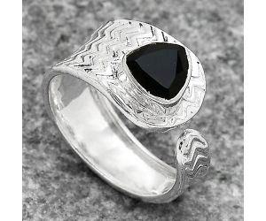 Adjustable - Black Onyx - Brazil Ring size-6.5 SDR141624 R-1381, 7x7 mm