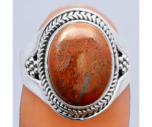 Natural Red Moss Agate Ring size-8 SDR141907 R-1312, 11x14 mm