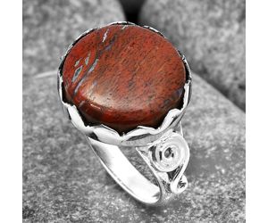 Natural Red Moss Agate Ring size-9 SDR142040 R-1315, 15x15 mm