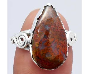 Natural Red Moss Agate Ring size-7 SDR142053 R-1315, 12x20 mm