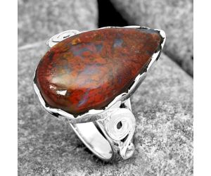 Natural Red Moss Agate Ring size-7 SDR142053 R-1315, 12x20 mm