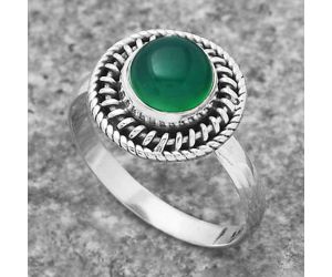 Natural Green Onyx Ring size-7 SDR146652 R-1279, 7x7 mm