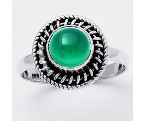 Natural Green Onyx Ring size-7 SDR146652 R-1279, 7x7 mm