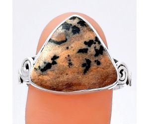 Natural Russian Honey Dendrite Opal Ring size-9.5 SDR146767 R-1315, 15x17 mm