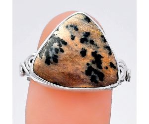 Natural Russian Honey Dendrite Opal Ring size-9 SDR146778 R-1315, 15x17 mm