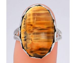 Natural Tiger Bee Ring size-7 SDR147286 R-1338, 14x20 mm