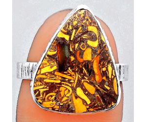 Natural Coquina Fossil Jasper - India Ring size-8 SDR148128 R-1191, 15x18 mm