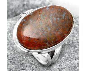 Natural Red Moss Agate Ring size-8.5 SDR148205 R-1008, 14x21 mm