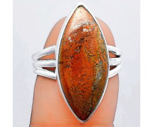 Natural Red Moss Agate Ring size-8 SDR148224 R-1003, 11x25 mm