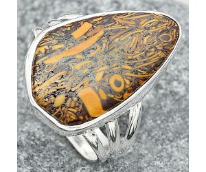 Coquina Fossil Jasper - India Ring size-8.5 SDR148246 R-1003, 14x22 mm