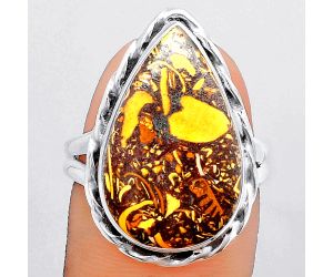 Natural Coquina Fossil Jasper - India Ring size-8 SDR148330 R-1083, 13x21 mm