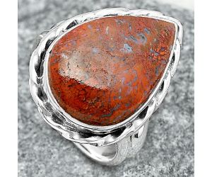 Natural Red Moss Agate Ring size-7 SDR148350 R-1083, 13x19 mm