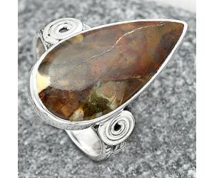 Natural Purple Cow Jasper Ring size-6.5 SDR148399 R-1315, 10x21 mm